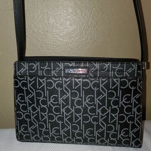 New Calvin Klein Monogram Logo Crossbody black bag